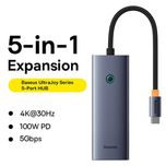 هاب 5 پورت USB-C باسئوس مدل BS-OH150  (گارانتی 24ماهه آونگ)