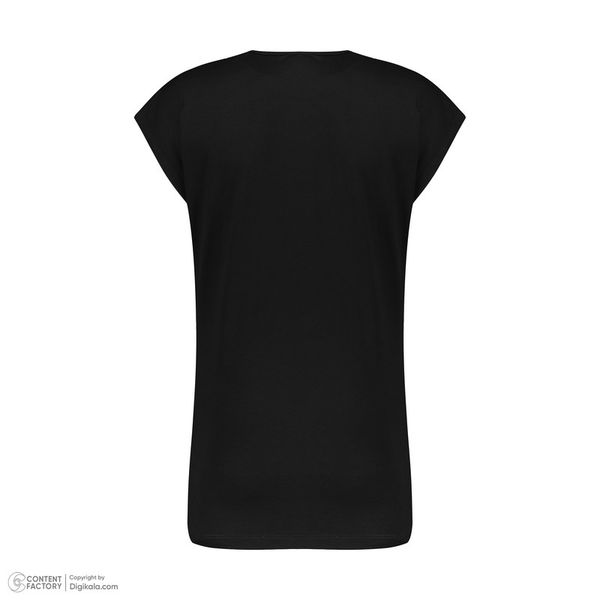 تی شرت لانگ آستین کوتاه زنانه مدل VC952 رنگ مشکی