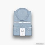 پیراهن مردانه نقره‌آبی پارچه فلورا