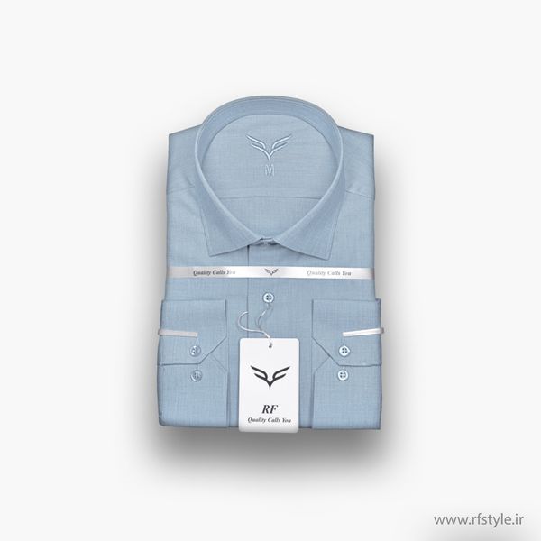پیراهن مردانه نقره‌آبی پارچه فلورا