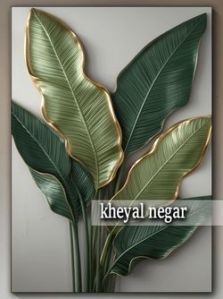 تابلو مدرن آوای برگ‌های زینتی  _  کد O21