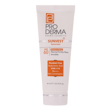 کرم ضدآفتاب پرودرما مدل 60 Sunvest، حجم 40 میلی‌لیتر