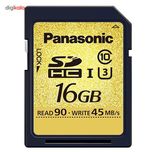 کارت حافظه SDHC پاناسونیک مدل RP-SDUC16GAK کلاس 10 استاندارد UHS-I U3 سرعت 90MBps ظرفیت 16 گیگابایت