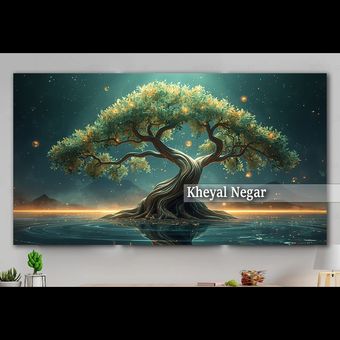 تابلو عکس خاص درخت جادویی در کنار دریاچه _ کد O79