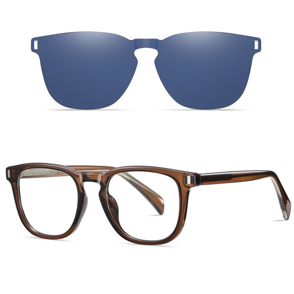    فریم عینک طبی مدل CG7202C648-P137 Polarized Double Switch به همراه کاور آفتابی