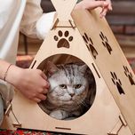 جای خواب سگ و گربه و خرگوش مدل لانه چوبی کد B20