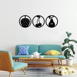 استیکر دیواری طرح گلابی گیلاس توت فرنگی مجموعه 3 عددی