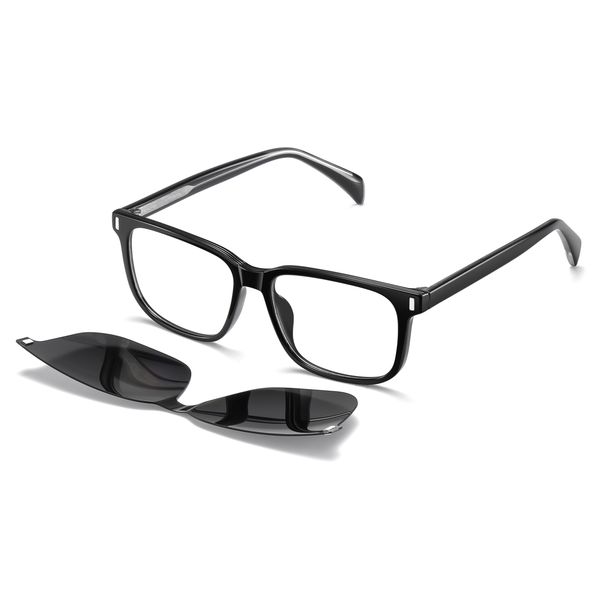 فریم عینک طبی مدل CG7201C01P109 Polarized Double Switch به همراه کاور آفتابی