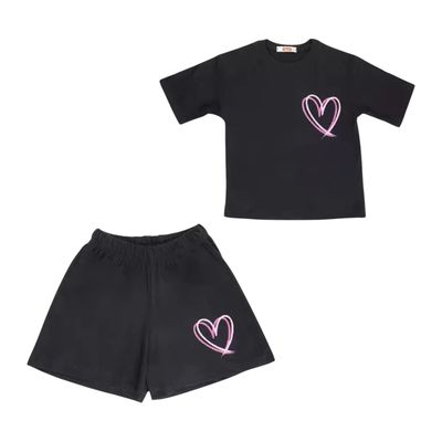 ست تی شرت و شلوارک دخترانه مدل MDSS-CH0648