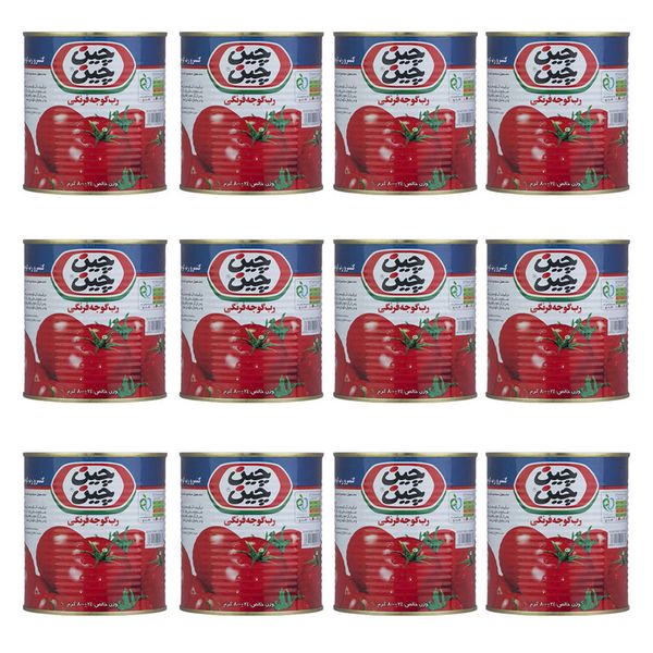 کنسرو رب گوجه فرنگی چین چین - 800 گرم بسته 12عددی