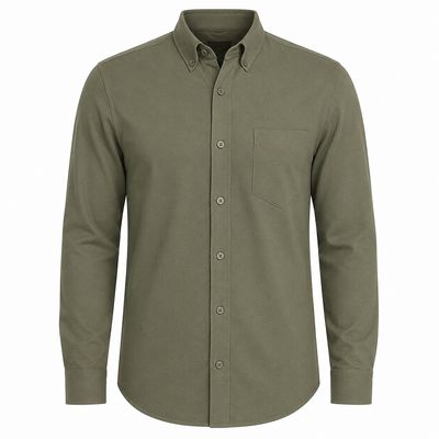 پیراهن آستین بلند یقه برگردان با تنخور معمولی (regular fit) مردانه مدل MDSS-NH7129