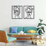 دیوارکوب ماهوت طرح صورت مینیمال زن مجموعه 2 عددی