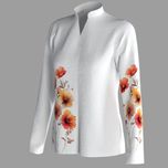 شومیز آستین بلند زنانه مدل لینن چاپی فلورا