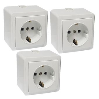 پریز برق ارت دار سرامیکی پارت الکتریک مدل روکار کد 4051