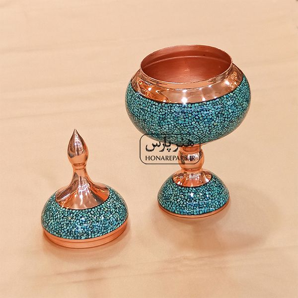 شکلاتخوری مس و فیروزه 22سانت