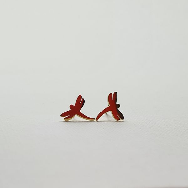 گوشواره زنانه مدل میخی طرح سنجاقک