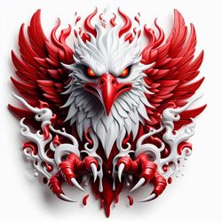 برچسب حرارتی یا استیکر اتویی لباس عقاب قرمز