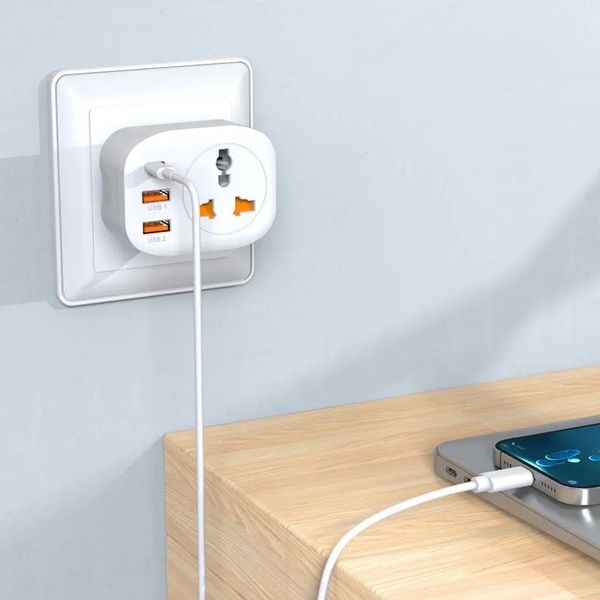 تبدیل دیواری و شارژر ارلدام مدل 4IN1 POWER SOCKET