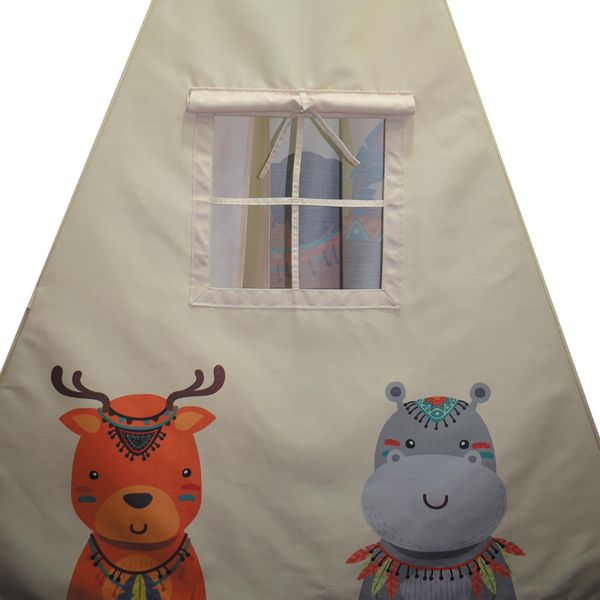 چادر بازی کودک مدل سرخپوستی طرح حیوانات کد PT510