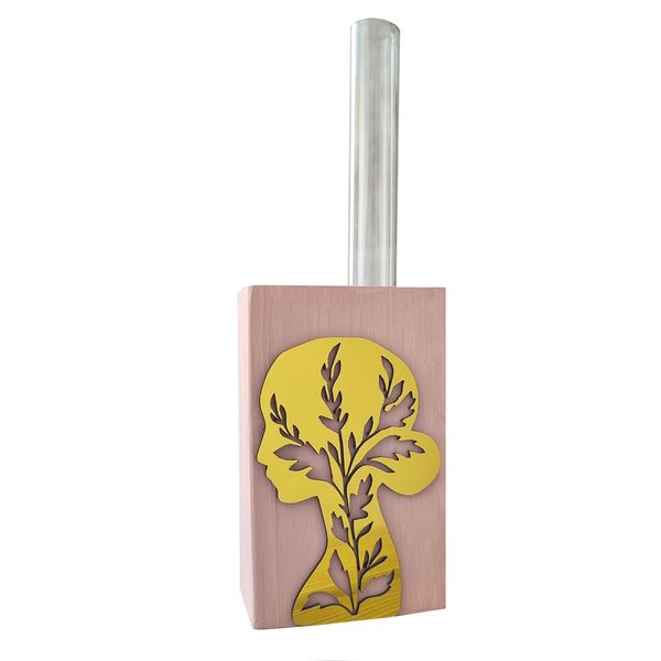 گلدان چوبی طرح دختر