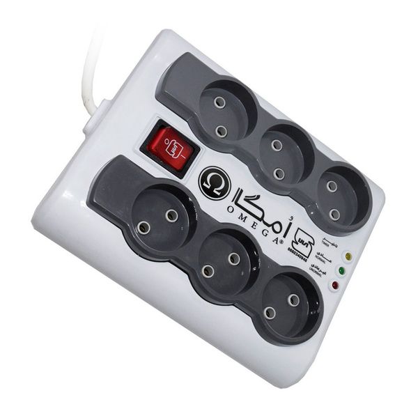 محافظ برق صوتی تصویری امگا مدل P6000 با کابل 5 متری