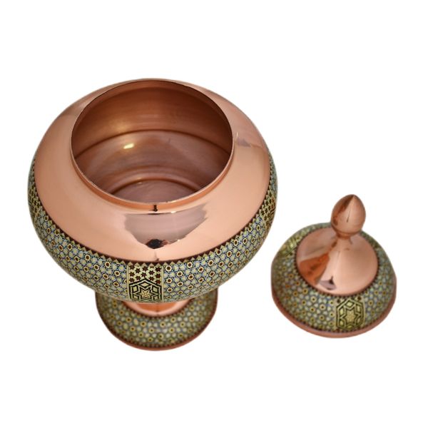 شکلات خوری خاتم کاری مسی کد 25