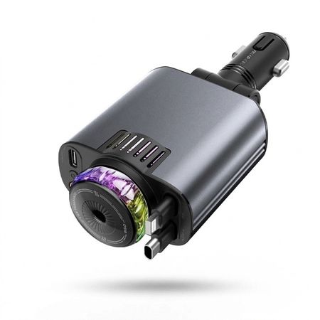شارژر فندکی خودرو W&O مدل Starlight پنج کاره با رایحه افشانی و نورپردازی