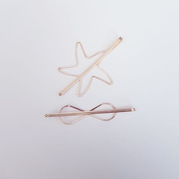 گیره مو زنانه مدل ستاره و بی نهایت بسته 2 عددی