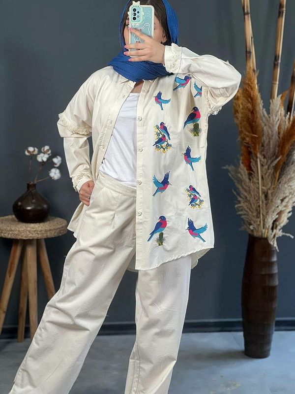 ست لینن گلدوزی آوا 1195