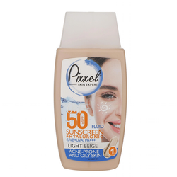 کرم ضد آفتاب رنگی پیکسل 50 SPFمدل بژ روشن مناسب برای پوستهای چرب، حجم 50 میلیلیتر