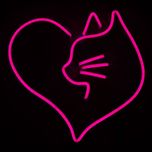  تابلو نئون فلکسی مدل قلب گربه ای