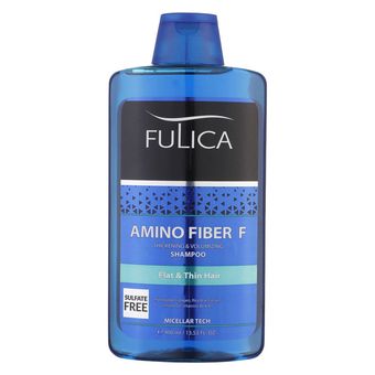 شامپو تقویت‌کننده مو فولیکا مخصوص موهای کم‌حجم و نازک، حجم 400 میلی‌لیتر مدل Amino Fiber، حاوی ویتامین‌های B7 و B6، بدون سولفات،