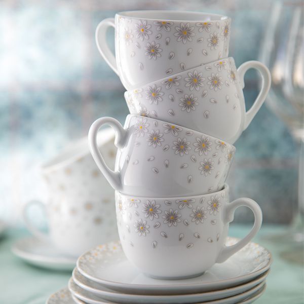 سرویس غذاخوری 74 پارچه چینی زرین ایران مدل ایتالیا کامومیلا درجه یک