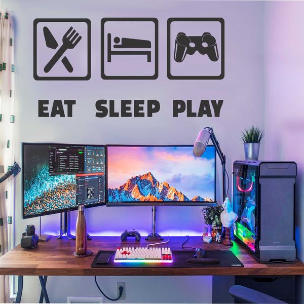 استیکر والتت مدل EAT SLEEP PLAY