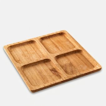 اردوخوری چوبی رابروود مدل PGT مربع 4 خانه، پوشش مناسب مواد غذایی، قابلیت آبگریز، شستشوی دستی، کد 1032S