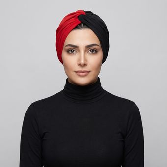 توربان مدل گره ای دو رنگ شایان