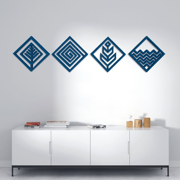 دیوارکوب مدل عناصر چهارگانه طرح لوزی مجموعه 4 عددی