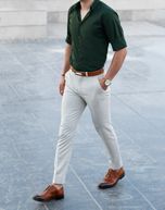 پیراهن تترون سبز دکمه سبز آستین بلند sh133