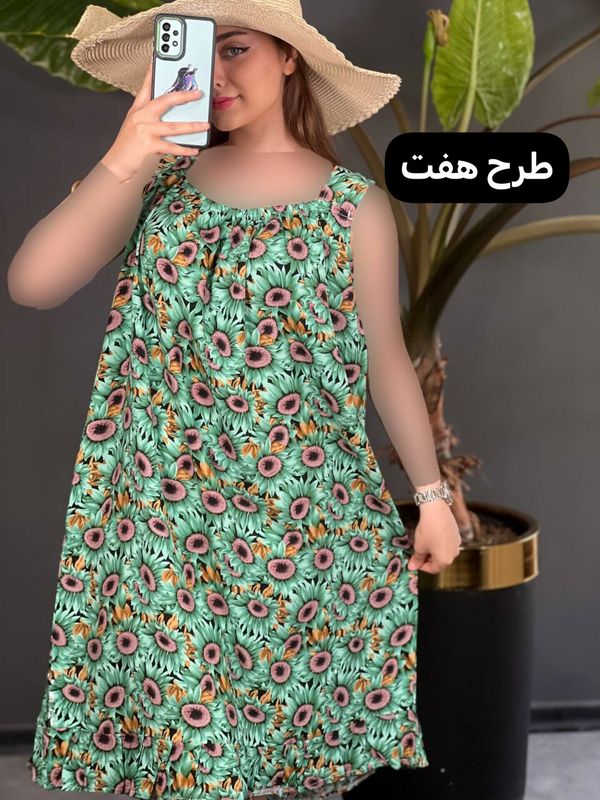 پیراهن نخی چیندار 1104