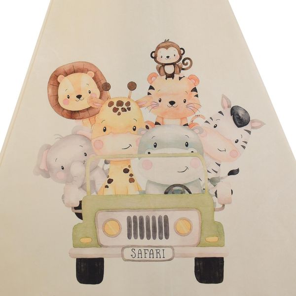 چادر بازی کودک مدل سرخپوستی طرح حیوانات سافاری کد PT503