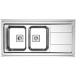 سینک ظرفشویی استیل روکار دو لگنه آلتون مدل SR1204L