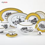 سرویس چینی 102 پارچه غذا خوری چینی زرین ایران سری ایتالیا اف مدل ویلیج درجه یک