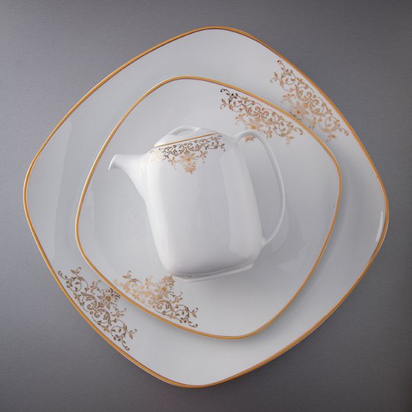 سرویس غذاخوری 98 پارچه چینی زرین ایران سری کواترو مدل مونت کارلو درجه یک