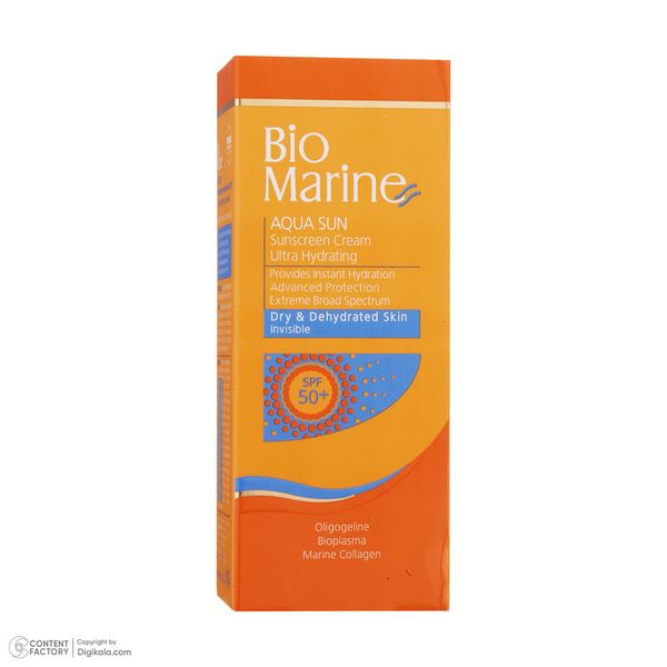 کرم ضدآفتاب بیرنگ بایومارین SPF50 مدل AQUA SUN، مناسب پوستهای خشک، حجم 50 میلیلیتر