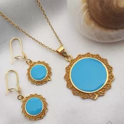 نیم ست زنانه فیروزه ای طرح اصلی