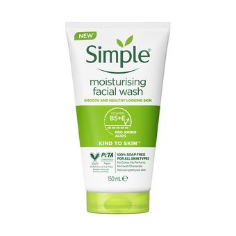 ژل شستشو صورت سیمپل مدل moisturisingحجم 150 میلی لیتر