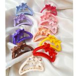 کلیپس مو زنانه مدل شمعی مات صندوقی و گلدار بسته 2 عددی