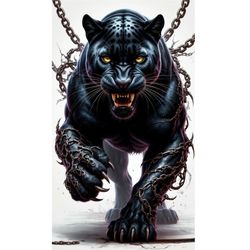 برچسب حرارتی لباس یا استیکر اتویی پلنگ سیاه