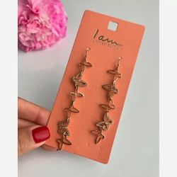 گوشواره آویز پروانه طلایی