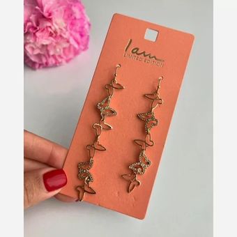 گوشواره آویز پروانه طلایی